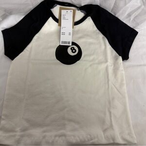 Urban outfitters Black and White 8 Ball Graphic Tee